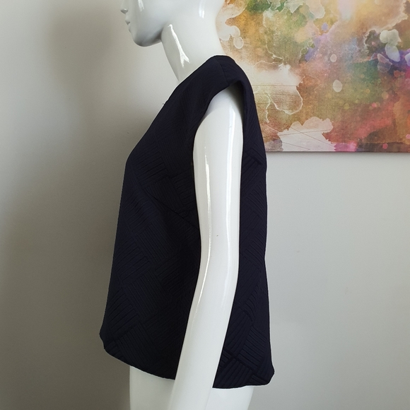 Country Road Navy Blue Textured Structured Crop Top Size L - Picture 5 of 12